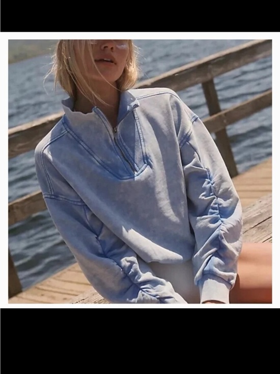 Free People Tops - Free People FP Movement Valley Girl Pullover Top Cloudy Waters size Small